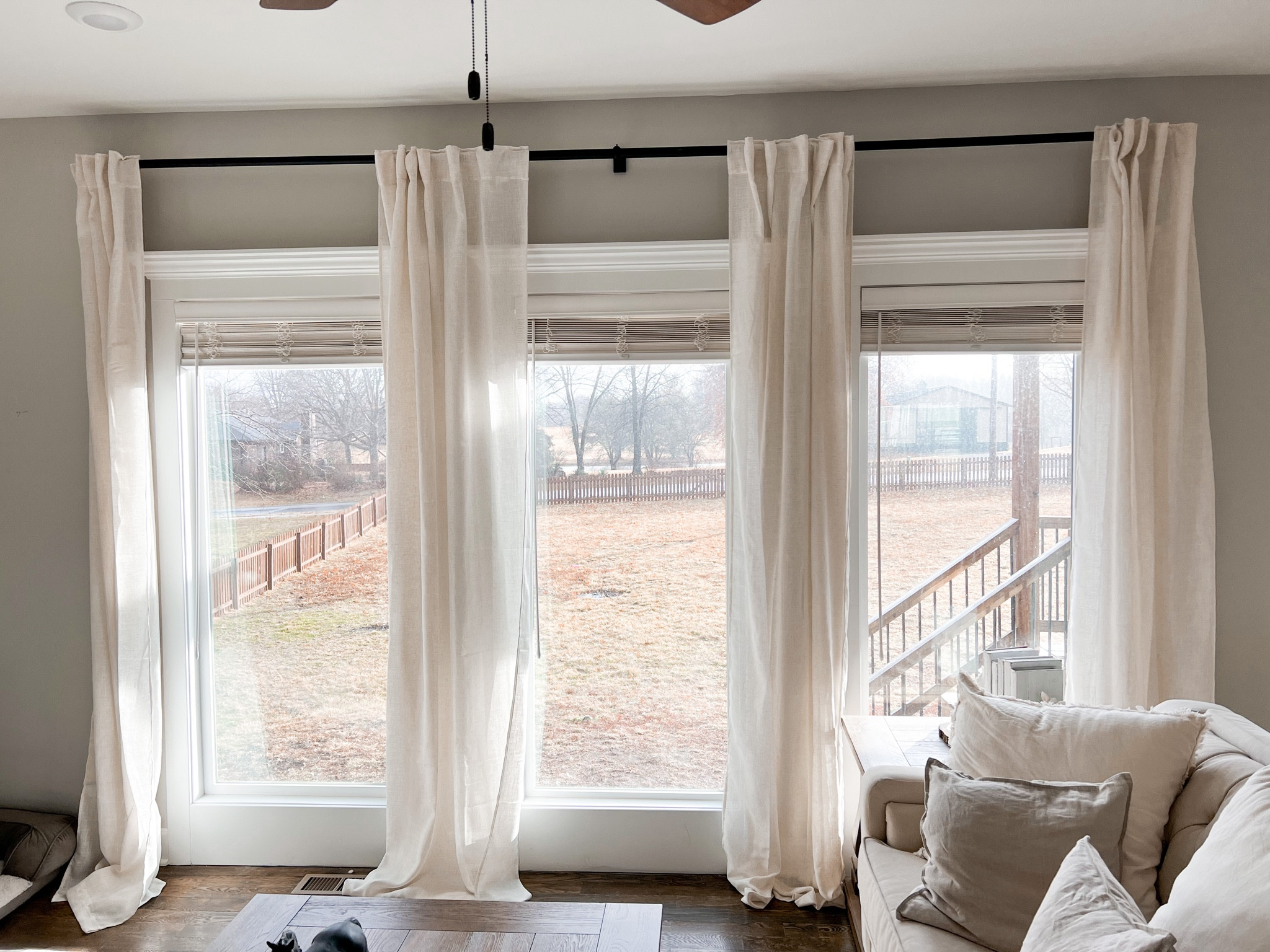 linen curtains and black curtain rods 
home decor 

#LTKunder50 #LTKhome #LTKSeasonal