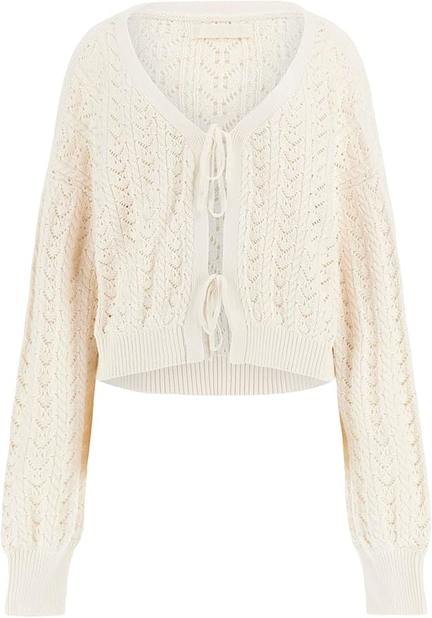 GUESS Women's Eco Long Sleeve Ruth Cardigan Sweater | Amazon (US)