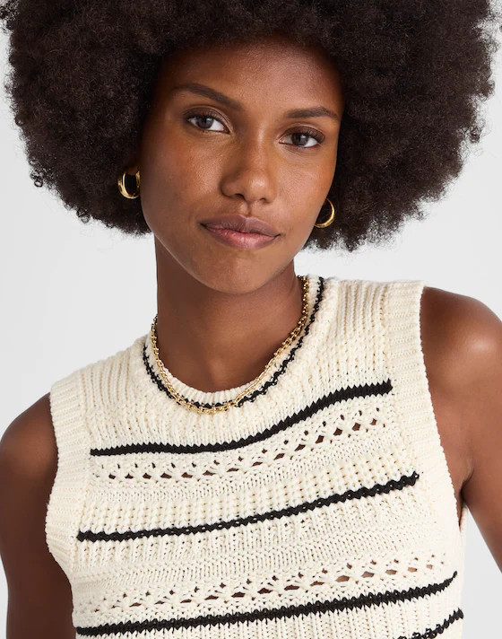 Striped Sweater Vest in 100% Cotton | Madewell