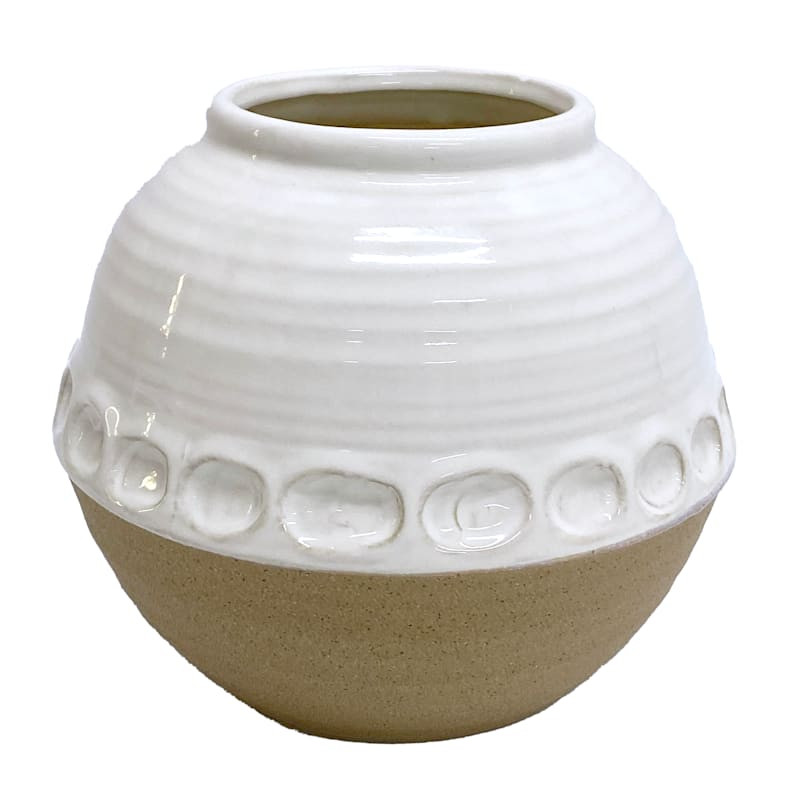 White Terracotta Vase, 7" | At Home