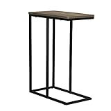Household Essentials Ashwood Industrial Narrow End Table | Metal C Shaped Frame and Rectangle Faux W | Amazon (US)