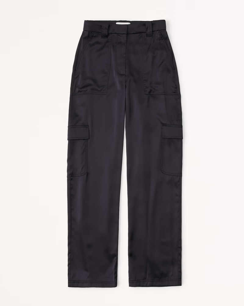 Belted Baggy Satin Cargo Pant | Abercrombie & Fitch (US)