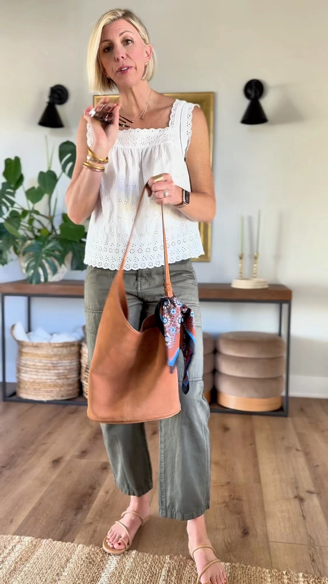 If your closet feels full but uninspiring… and you dread getting dressed every time the temps hit 85+, I see you.
You’re not looking for more stuff.
You want ease. Polish. That “put together without trying” look that turns heads at the farmer’s market and feels like you.

The key? One breathable base outfit (like cotton tanks + utility pants) + elevated accessories that do the styling for you.
Think: a nude sandal, sunglasses, and a scarf tied to your handbag.

#LTKStyleTip #LTKOver40 #LTKSummerEdit

#LTKOver40 #LTKStyleTip #LTKSummerEdit