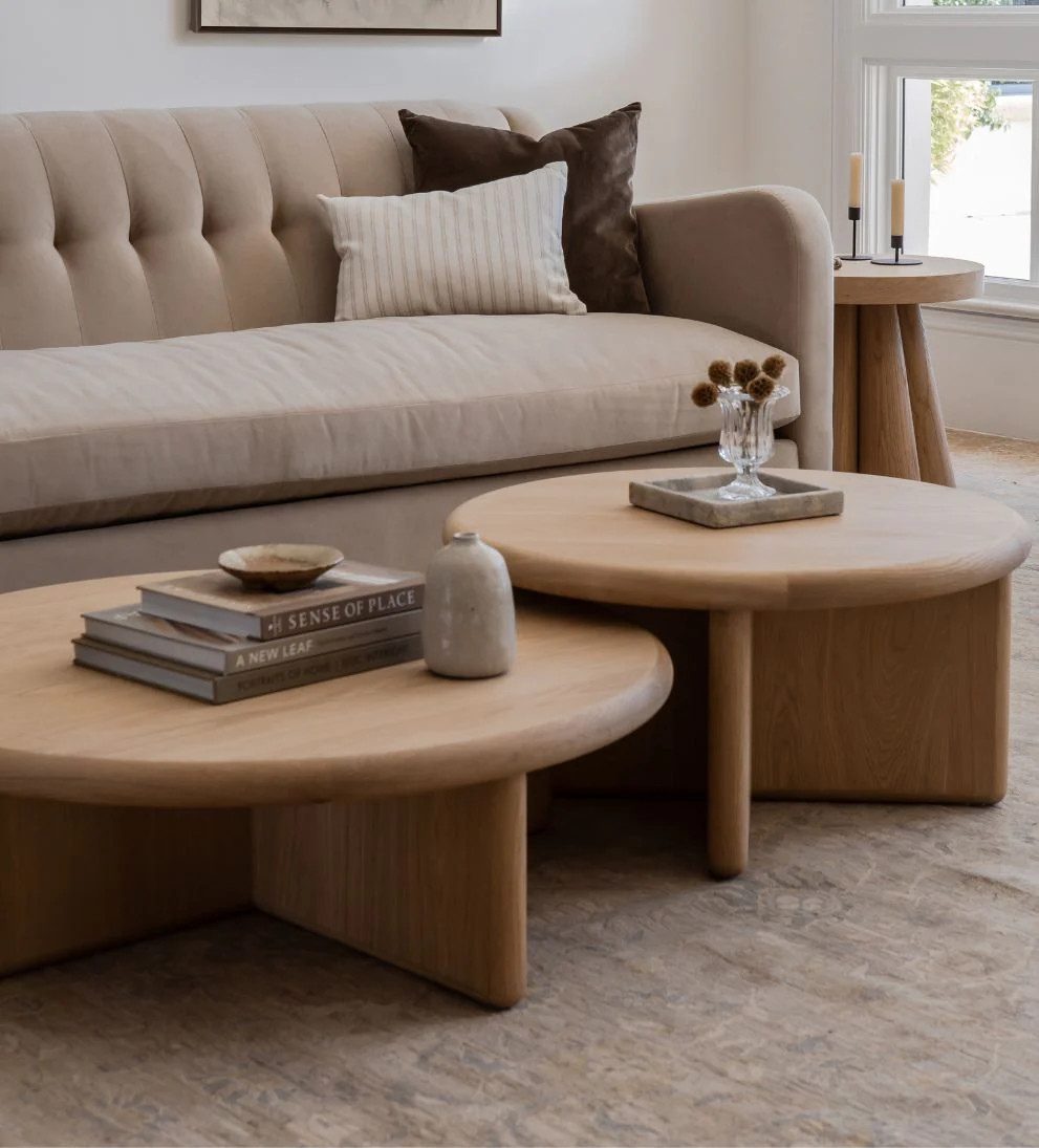 Austin White Oak Nested Coffee Table | Le Maé