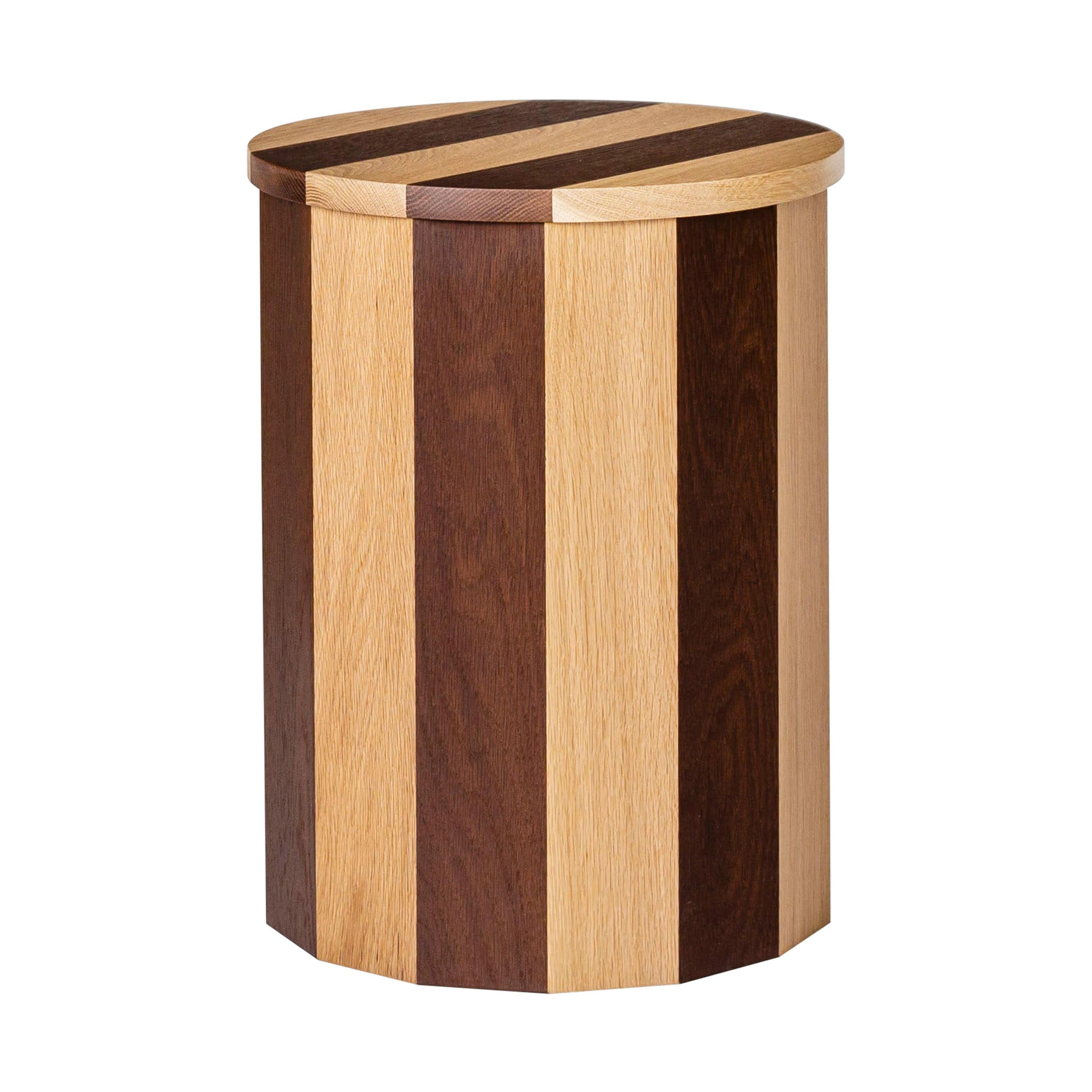 Contemporary Cooperage Stool in Striped Oak by Fort Standard, in Stock | 1stDibs