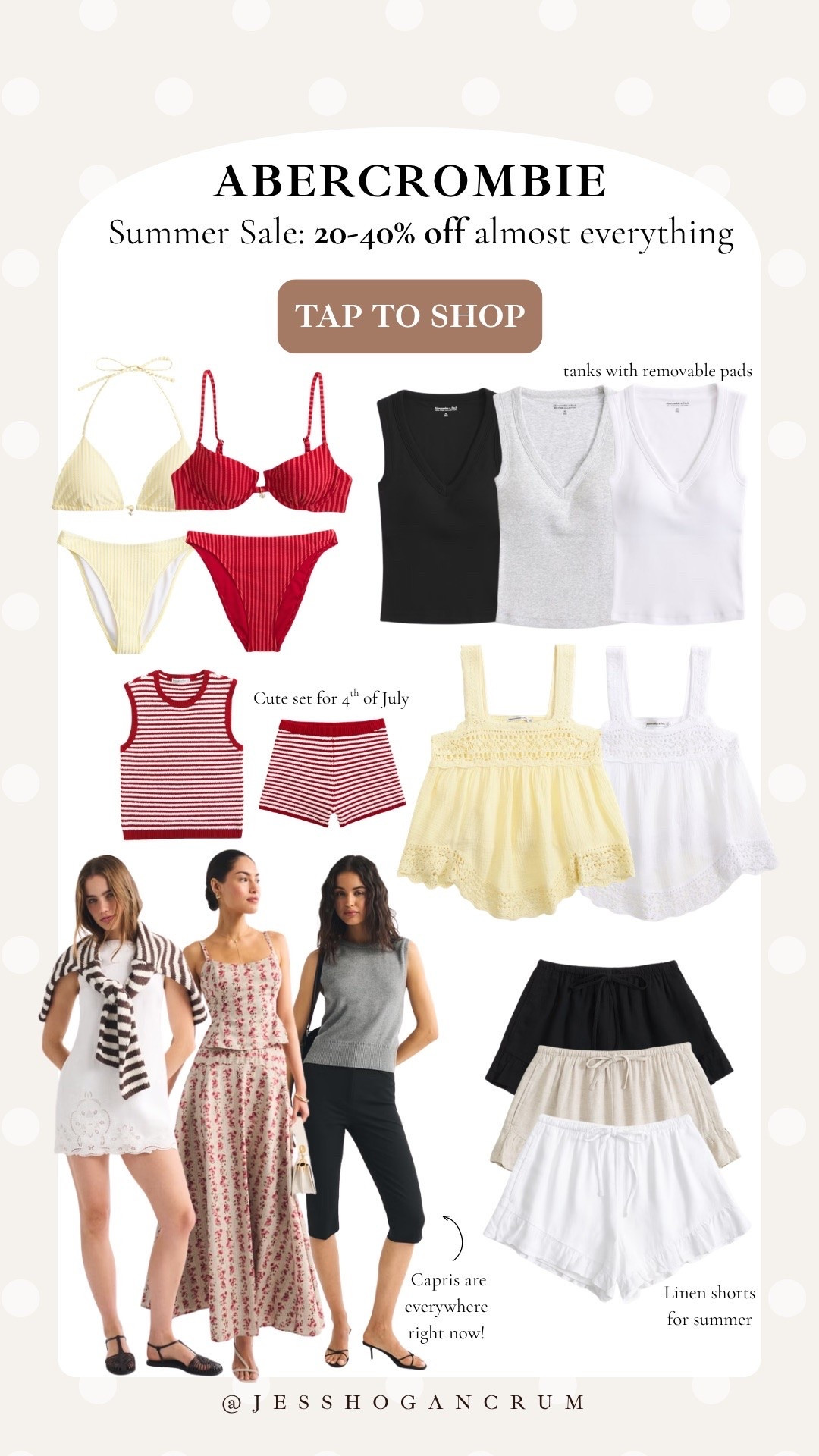 abercrombie has the cutest new arrivals right now! plus they’re on sale 👏🏼 stock up on some great summer essentials

red white and blue, usa, america, matching set, affordable fashion, summer top, summer staples, swim, swimsuit, bikini, cute shorts

#LTKSeasonal #LTKSaleAlert #LTKSwim