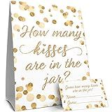 How Many Kisses in the Jar Game - White and Gold (Sign with Cards) | Amazon (US)