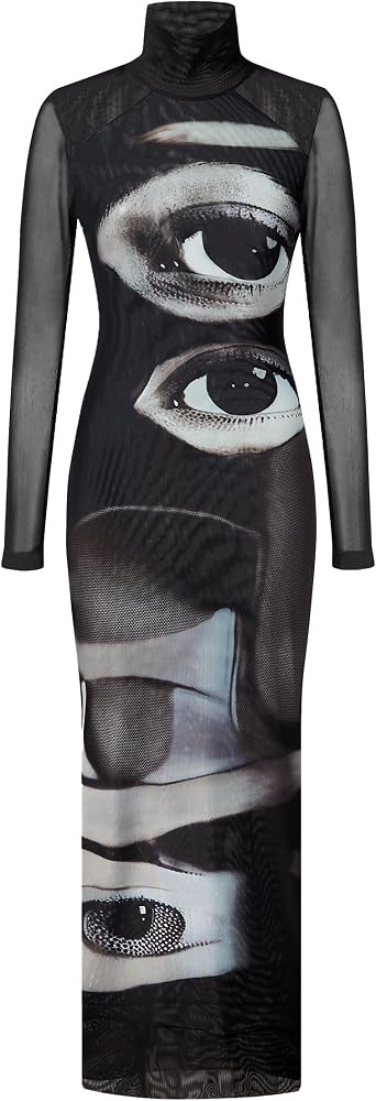 JW PEI Women's Sophia Eye Print Mesh Dress | Amazon (US)
