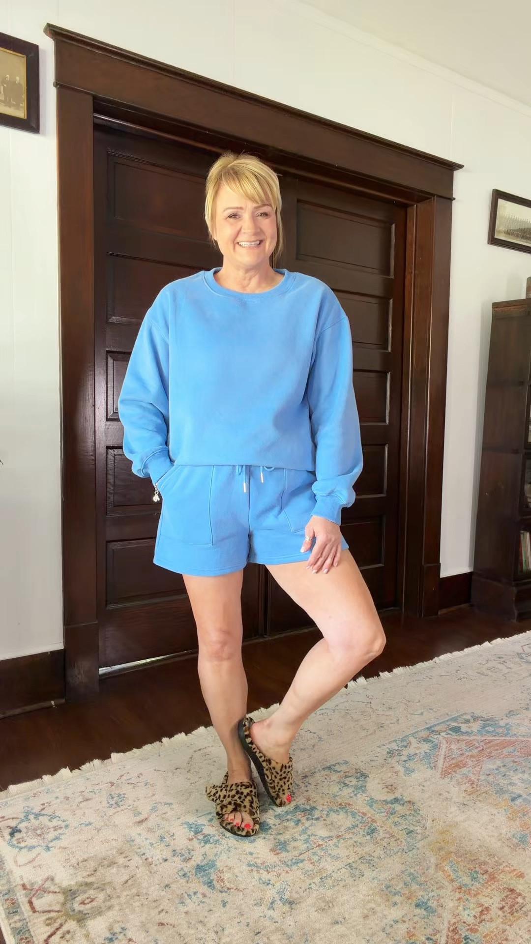 Cozy at home OOTD.  I’m wearing my true size in the color Sky.  And my slippers  

#LTKOver40 #LTKootd