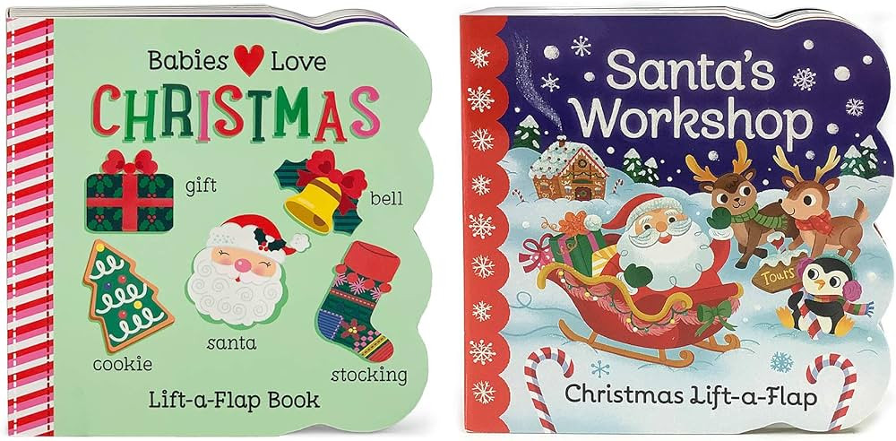 2 Pack Christmas Lift-a-Flap Board Books | Amazon (US)