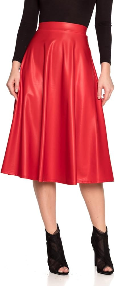 Cemi Ceri Women's J2 Love Faux Leather Flare Skirt | Amazon (US)