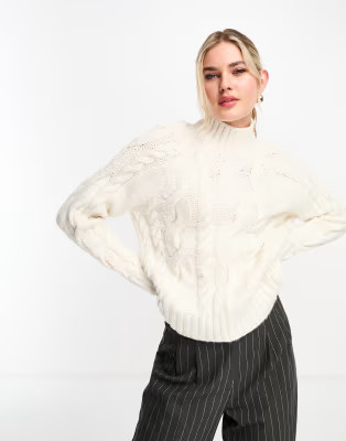 Pimkie cable knit jumper in ecru | ASOS (Global)