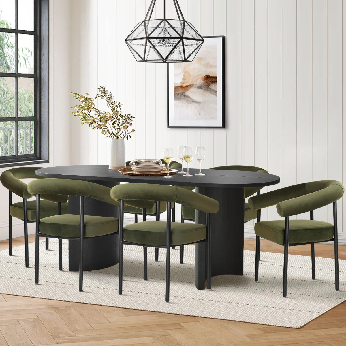 7-Pieces Oval Dining Table Sets | Wayfair North America