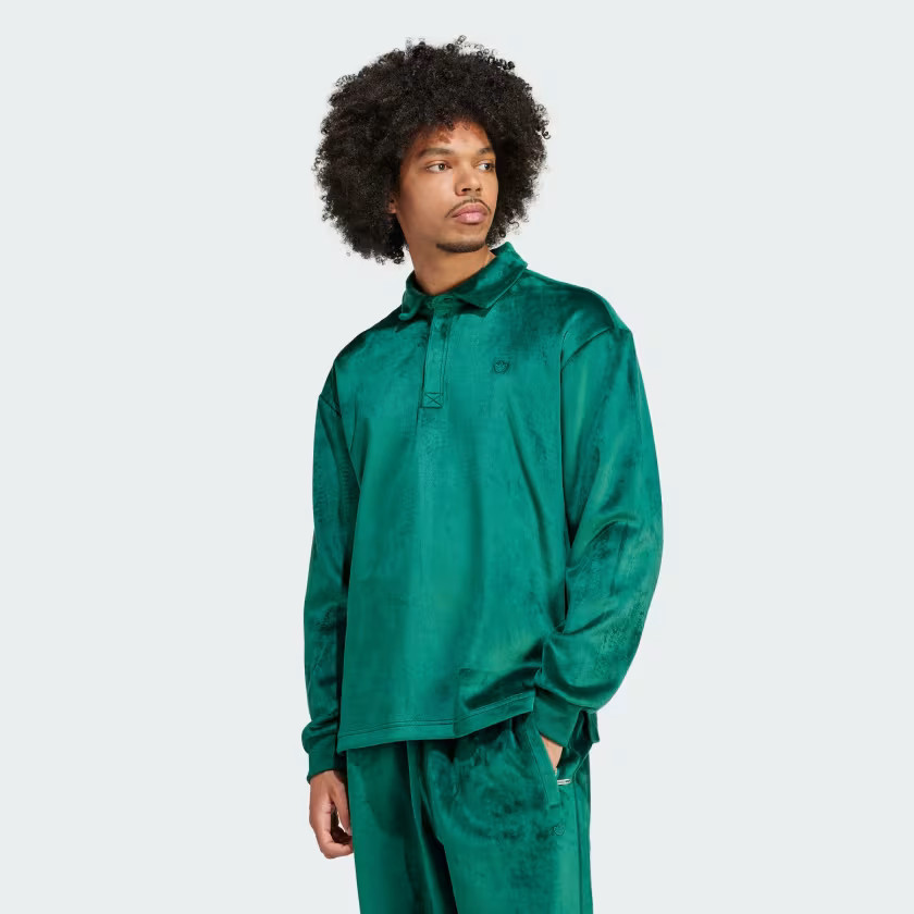 Premium Essentials+ Velvet Long Sleeve Polo Shirt | adidas (US)