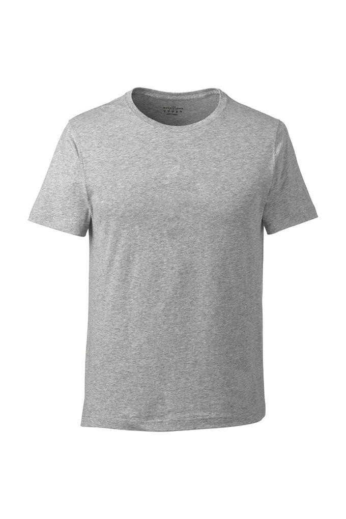 Unisex Short Sleeve Basic Jersey T-shirt - Lands' End - Gray - M | Lands' End (US)