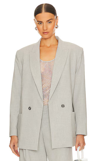 Natasha Blazer in Silver | Revolve Clothing (Global)