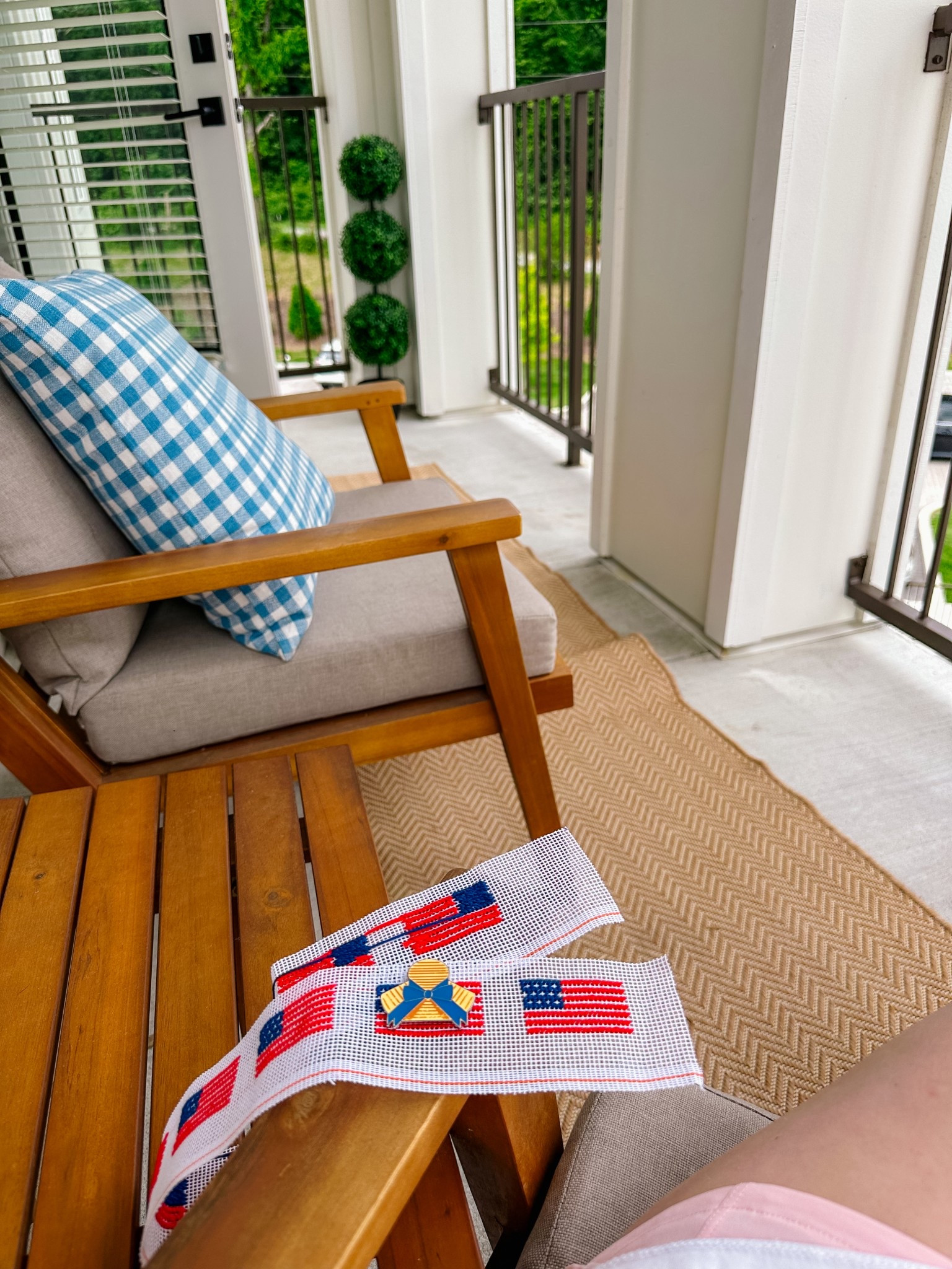 Enjoying the start to summer with some patriotic needlepoint on the porch!! I am so excited to make this hat band…it’s so easy & a fun beginner project if you’re new to needlepoint! 

#LTKSummerEdit
