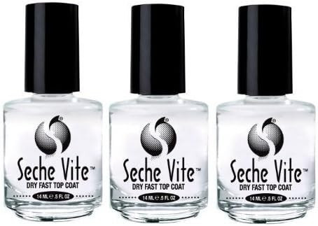 3 BOTTLES Seche Vite Dry Fast Top Coat .5 oz PROFESSIONAL Clear High Gloss 83005 | Amazon (US)