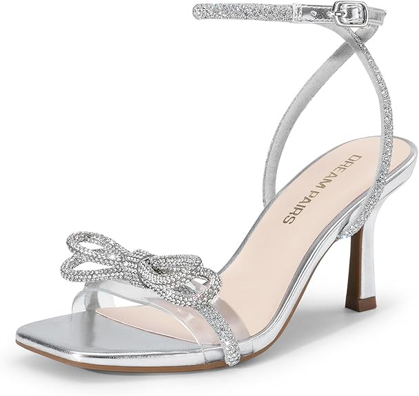 DREAM PAIRS Women's Dress Sandals for Party Wedding with Double Bowknots Heels Open Square Toe An... | Amazon (US)