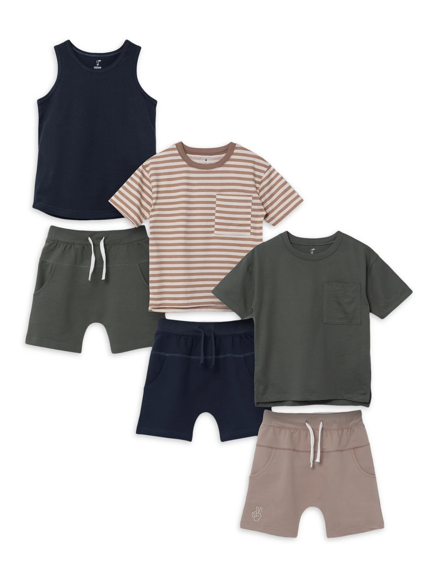 Little Star Organic Toddler Boys 6Pc Mix & Match Bundle Set, Sizes 12M-10 | Walmart (US)