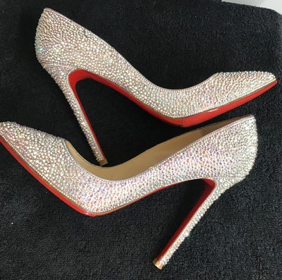 Christian Louboutin Crystal So Kate Pointed Toe Pumps White Arora Size 37.5  | eBay | eBay US