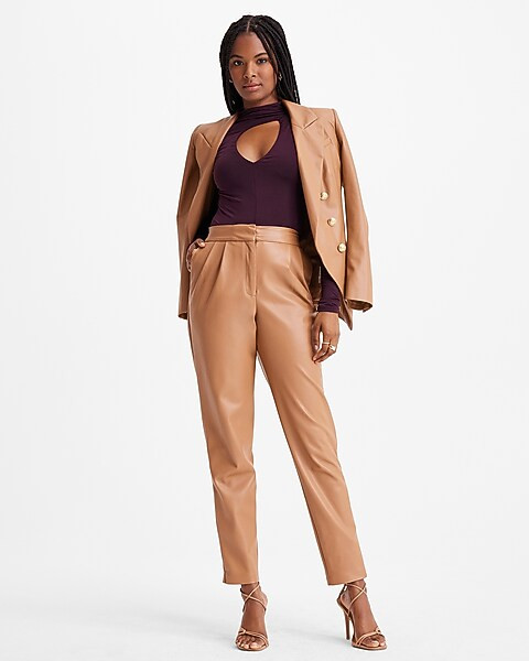 Body Contour Silky Mock Neck Cutout Thong Bodysuit | Express