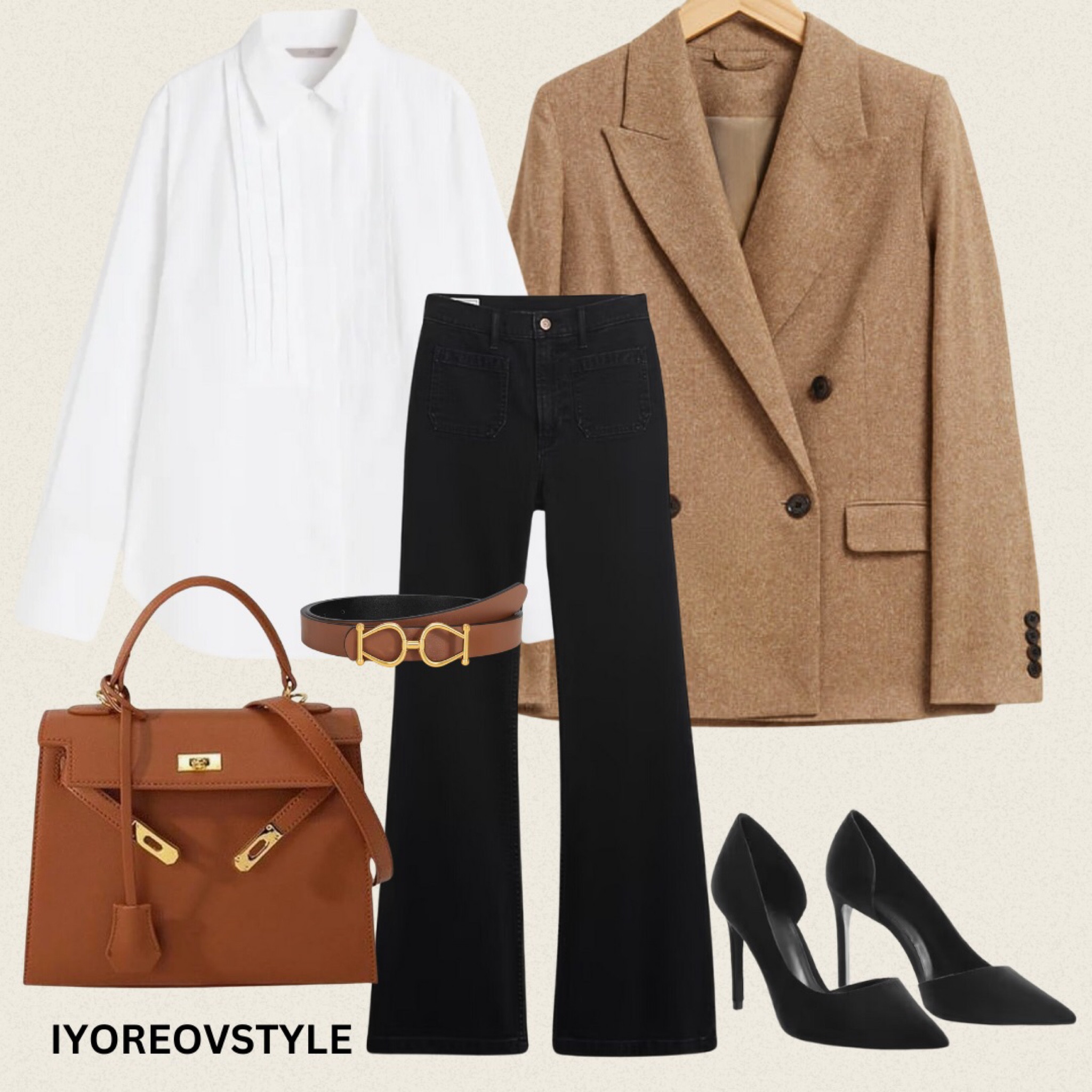 Wool blend brown jacket, tuxedo shirt, black flare denim trouser, black pumps, brown belt and brown bag. 

outfit inspiration , outfit idea, sneakers, styling tips, how to wear, what to wear, OOTD ideas, wardrobe inspiration, office fashion, everyday style, casual outfit, Adidas sneakers, Spring outfit , Work Wear, Work Fashion, Spring Fashion, Minimalist Style 

#outfitideas4you #adidasoriginals #highstreetstyle #whattoweartoday  #howtowear #highstreetfashion #casualootd #casaulstyle #fashiondiary #stylediary #outfitboard #stylingtips #neutrallook #whattoweartowork 

#LTKSpringSale #LTKworkwear #LTKstyletip