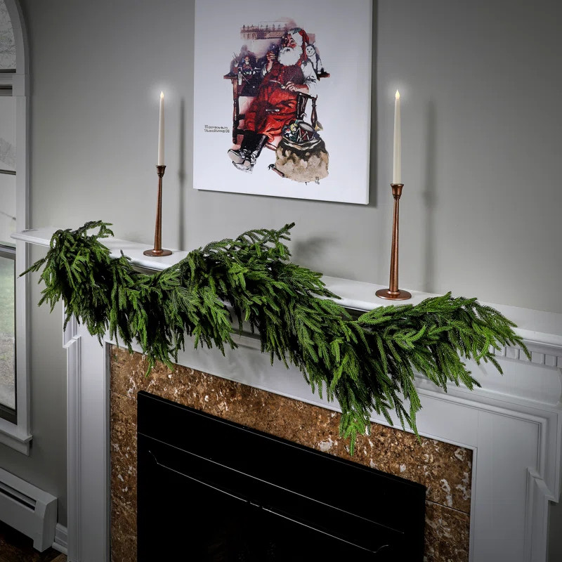 72x16" Natural Touch Norfolk Pine Garland | Wayfair North America