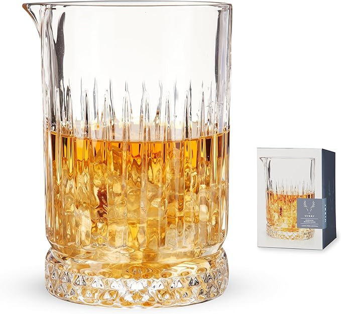 Viski Pedestal Crystal Cocktail Mixing Glass Perfect for Manhattan, Martini, Old Fashioned, Whisk... | Amazon (US)