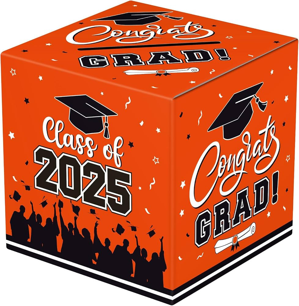 Graduation Card Box 2025 - Congrats Grad Card Boxes Holder, Orange Class of 2025 Graduation Gift ... | Amazon (US)