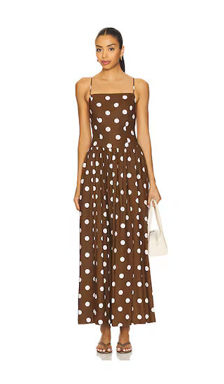 MAJORELLE Dot Maxi Dress in Brown. - size XL (also in L, M, S, XS, XXS) | Revolve Clothing (Global)