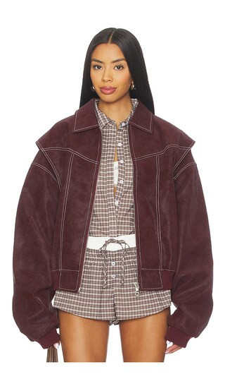 LIONESS Vista Bomber Jacket in Brown. - size XXS | Revolve Clothing (Global)