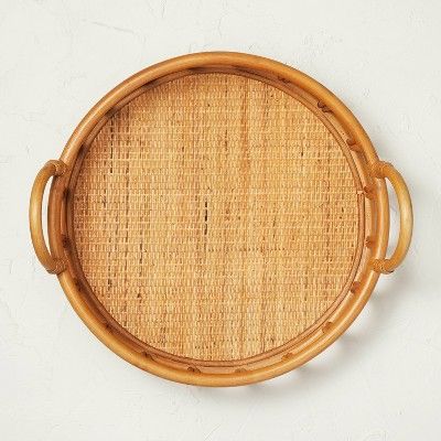 17&#34; Rattan Decorative Coil Round Serving Tray - Opalhouse&#8482; designed with Jungalow&#8482... | Target