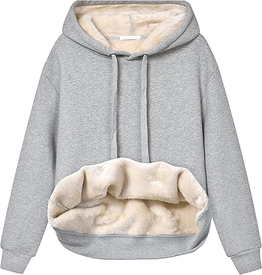 Yeokou Women's Winter Hoodies Pullover Sherpa Fleece Warm Heavyweight Sweatshirt | Amazon (US)