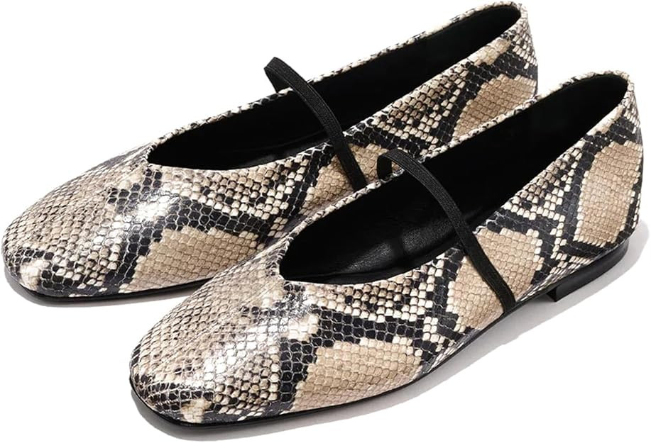 Women's Mary Jane Flats Square Toe Slip On Ballet Shoes with Ankle Strap Comfortable Dressy Flats... | Amazon (US)