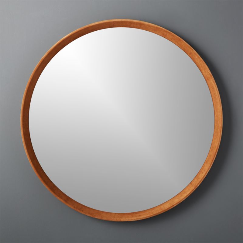 Bowery Suede Mirror 40" + Reviews | CB2 | CB2