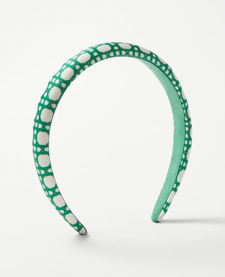 Rattan Print Padded Headband    $24.50        40% OFF 3+, 30% OFF 2, 20% OFF 1! USE CODE: STOCKUP... | Ann Taylor (US)