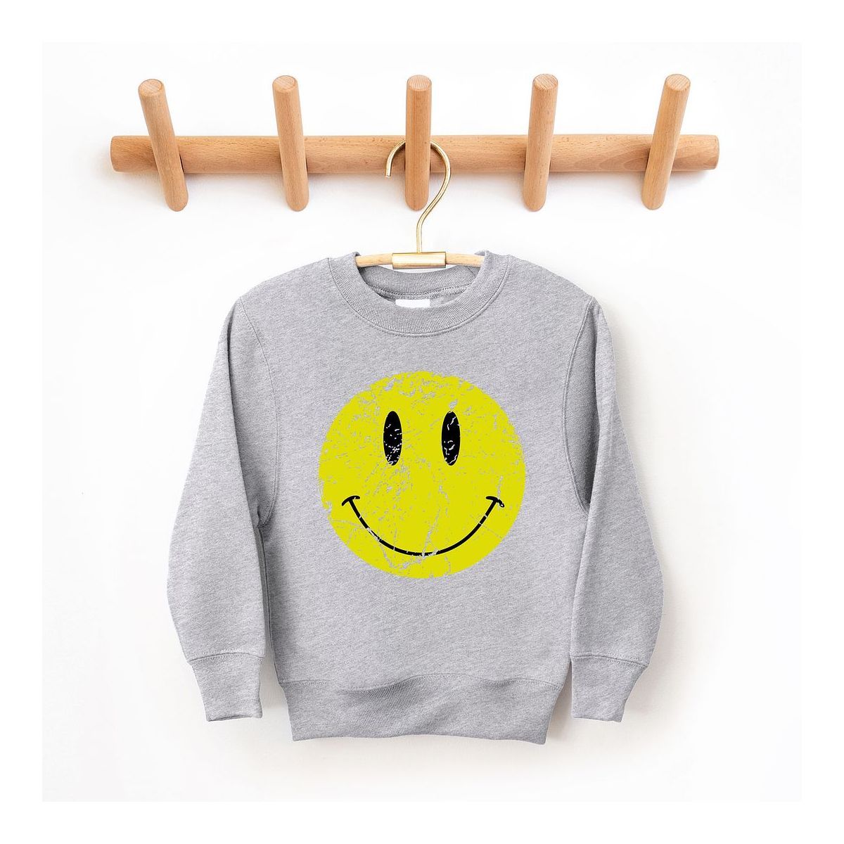 The Juniper Shop Distressed Smiley Face Youth Graphic Sweatshirt | Target