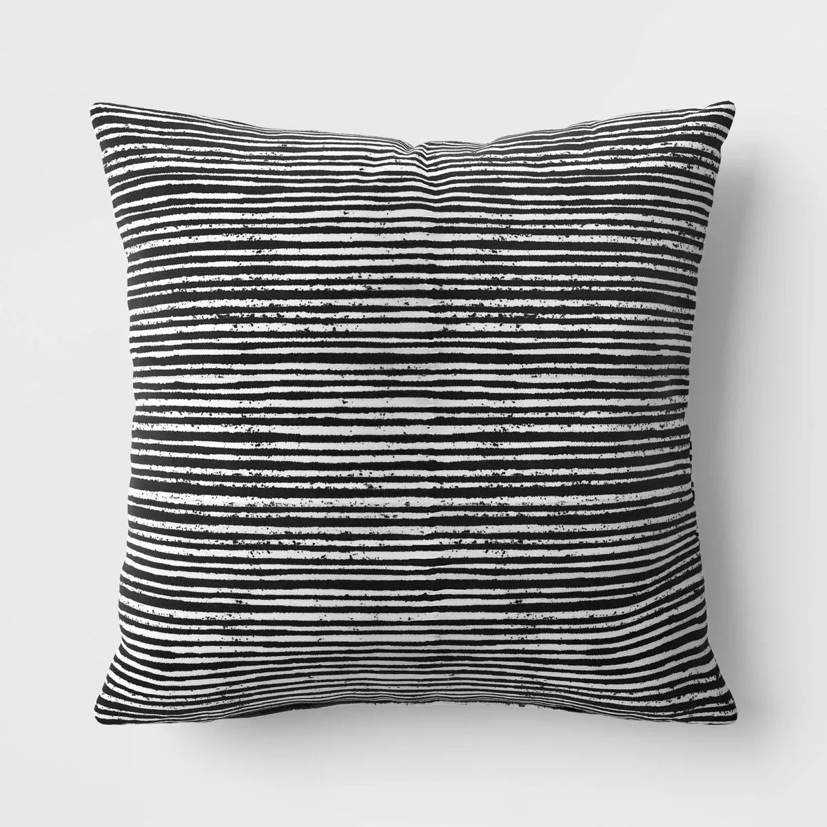 15"x15" Striped Square Outdoor Throw Pillow Black - Room Essentials™ | Target