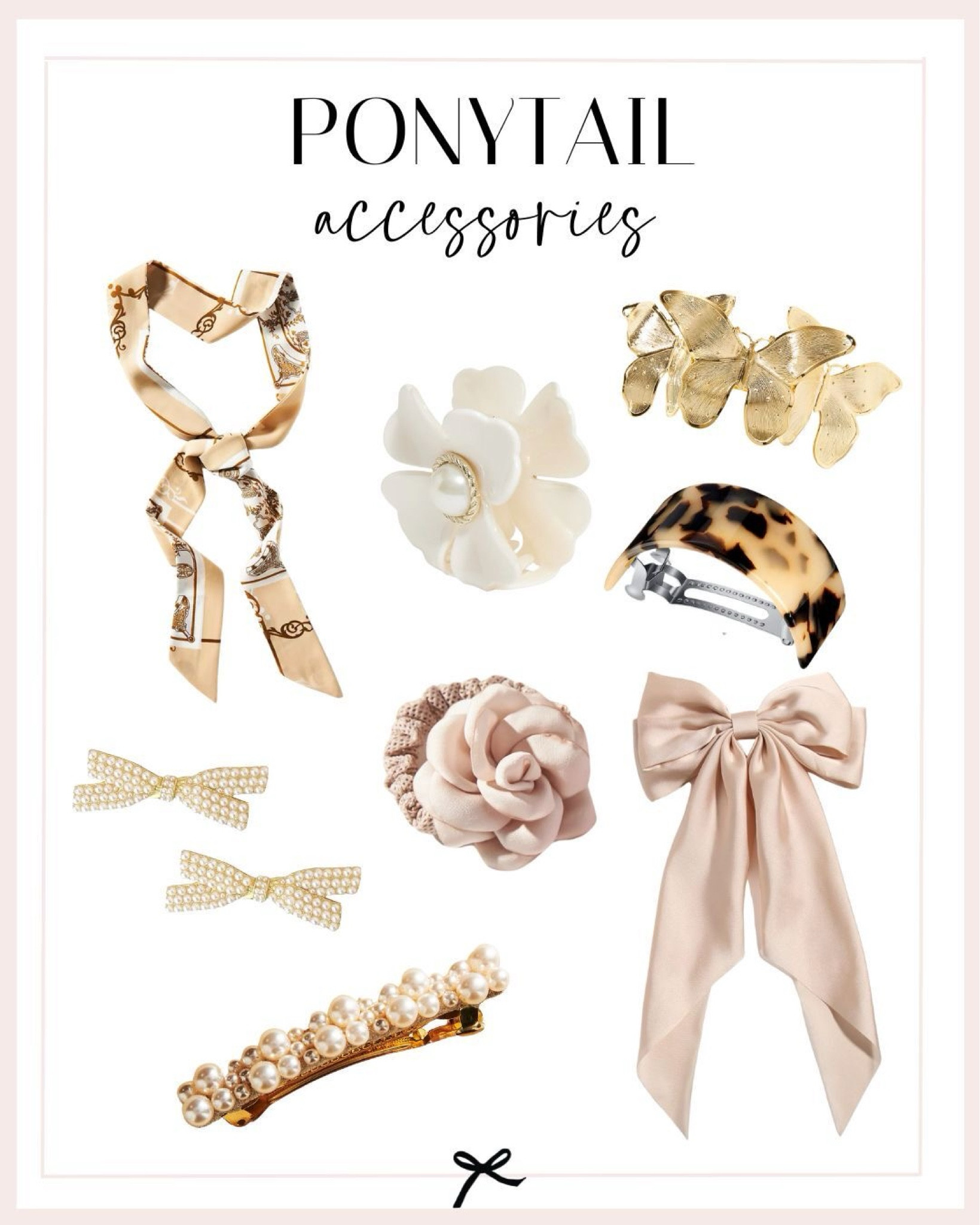 Ponytail accessories I'm loving for spring. I love this hair scarf and oversized bow clip. 

#LTKstyletip #LTKSeasonal #LTKbeauty