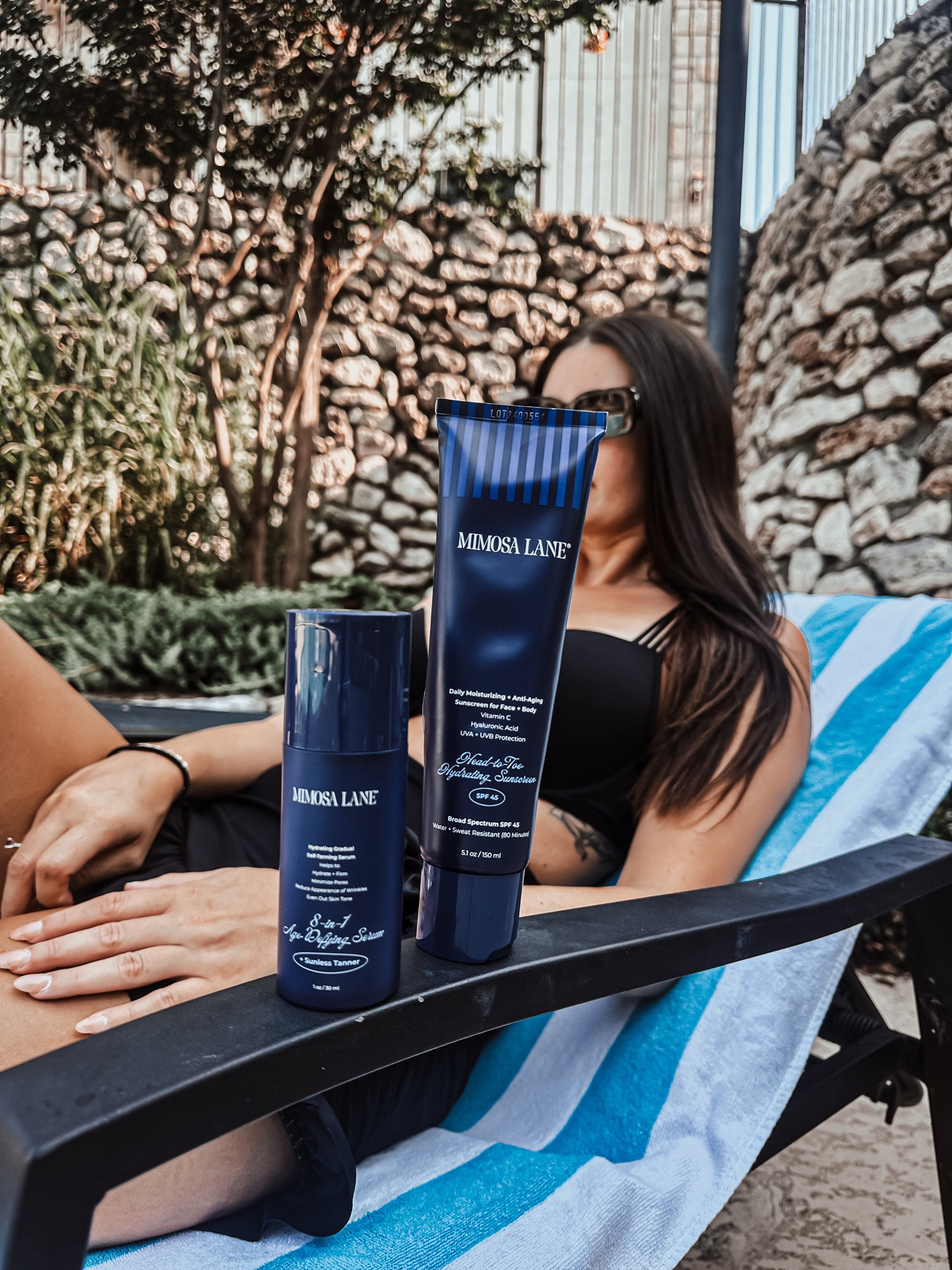 Summer beauty hack with @mimosalane !! Summer sale happening now!! 

Products used: 
8-in-1 Age Defying Serum + Sunless Tanner 
Head-to-toe hydrating sunscreen 



#LTKSwim #LTKBeauty