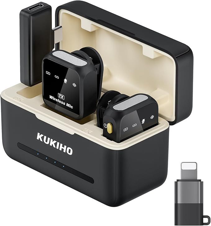 Wireless Lavalier Microphone for iPhone iPad Android With Charging Case 80h Battery Life, Noise C... | Amazon (US)