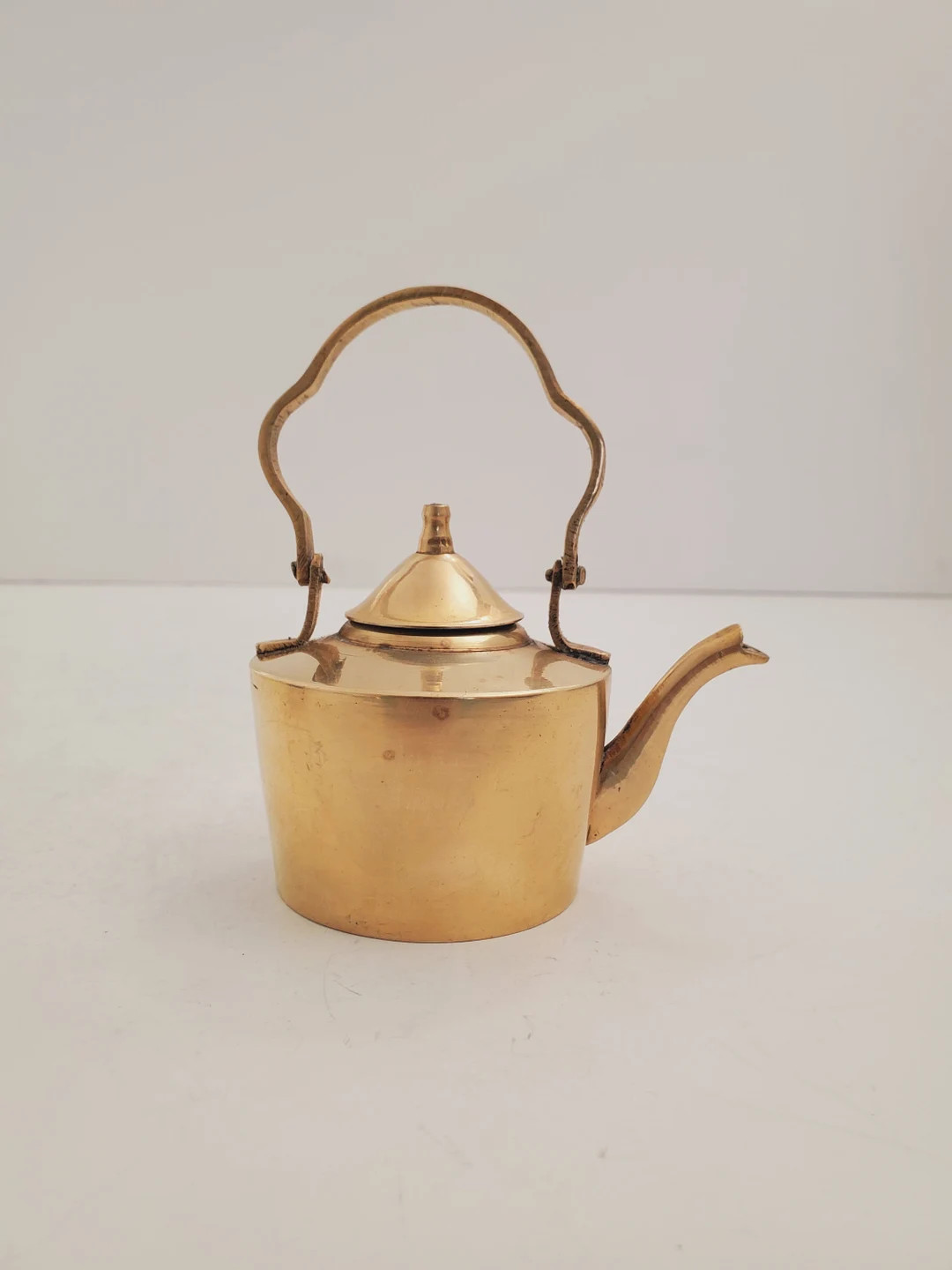 Vintage Hand Crafted Gold Tone Brass Metal Collectible Traditional Victorian Lidded Kettle Tea Po... | Etsy (US)