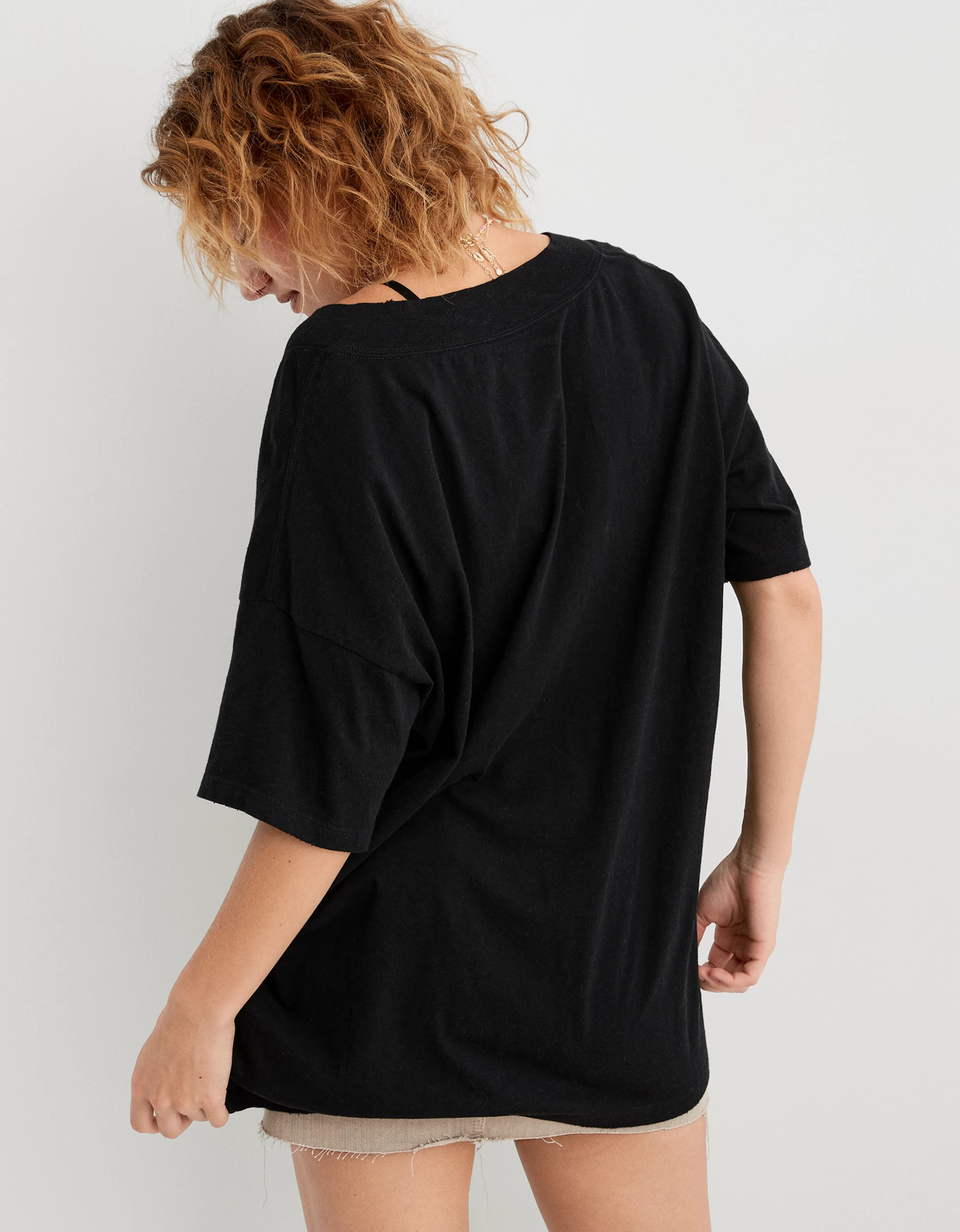 Aerie Oversized Extreme V-Neck Boyfriend T-Shirt | Aerie