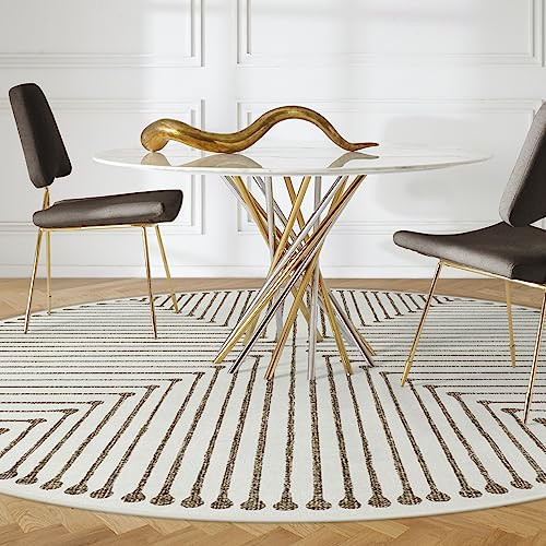 RUGGABLE x Jonathan Adler Machine Washable Area Rug – Inkdrop Camel & Ivory 6 ft Round, Stain-R... | Amazon (US)