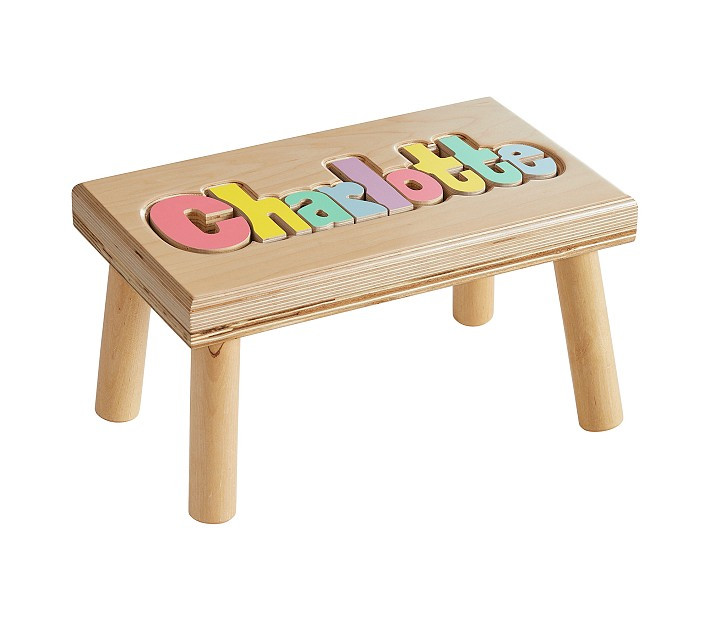 Hollow Woodworks Personalized Puzzle Step Stools | Pottery Barn Kids