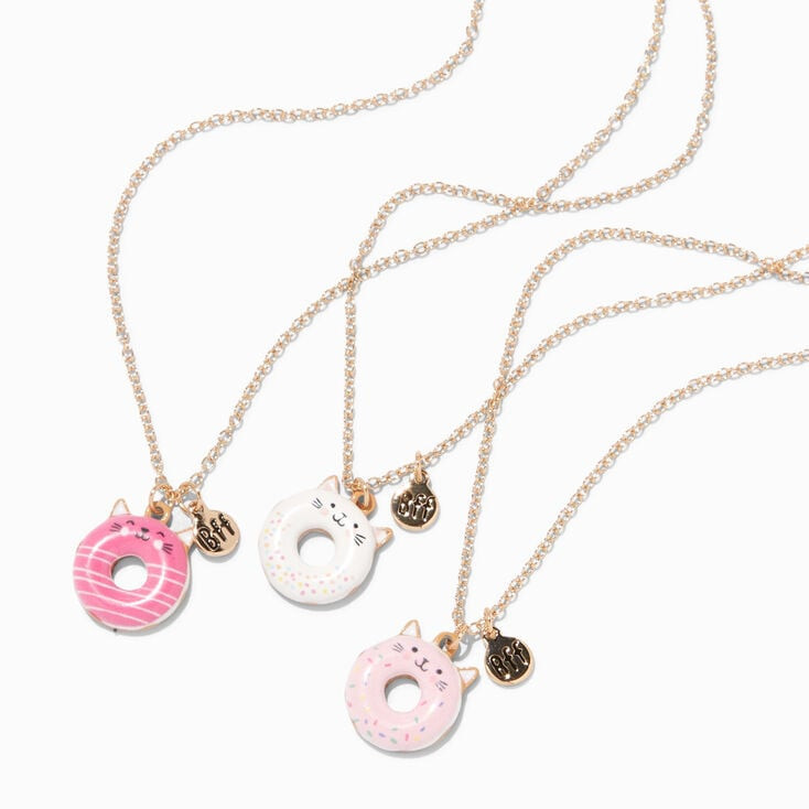 Best Friends Cat Donut Pendant Necklaces - 3 Pack | Claire's (UK)
