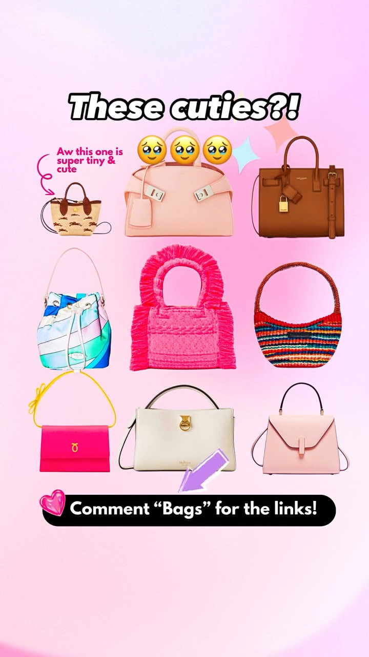 Follow @hannahnfashion on ig for more feminine fashion inspos and weekly freebies 💖
.
.
.
Which bags is your favourite? I am now struggling between the @launerlondonofficial LUCIA and @emiliopucci yummy striped bag. They are both SO MY TYPE🫶🏻
.
.
.
This bags are all more summery, I will do another one with different vibes so please follow and stay tuned 💖

I personally do believe color changes my mood - these artsy prints and vibrant color combo are just irresistible to me 💖
.
.
.
I hope this fashion reel introduces you some new bag brands with all different price range! 💖 Some of well-known like designer brands Pucci and Ferragamo but I also includes some under-the-radar bag brands with beautiful stories behind, hope you girls love the variety of this list 💖
.
.
.
I also love the fact that these bags are all with small logo - giving the subtle touch of elegance 💖

#fashionblogger #baglovers #summerbags #fashionblogger #classybags #longchampbags #ferragamohugbag #yslsacdejour #puccibag #launder #launerlondon #mulberrybag #valextra