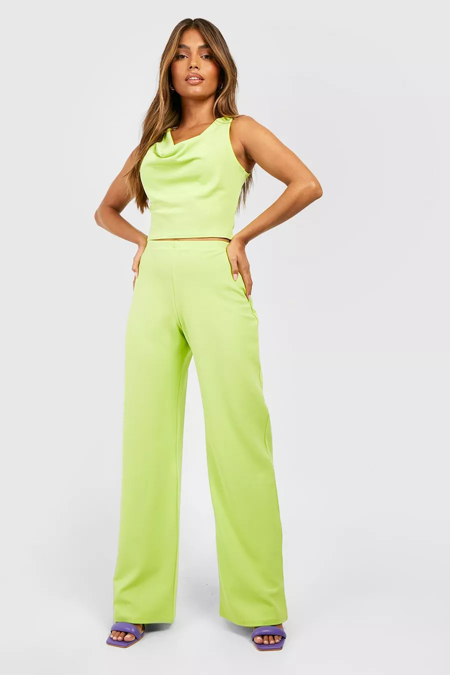 Cowl Neck Top & Wide Leg Pants | Boohoo.com (US & CA)