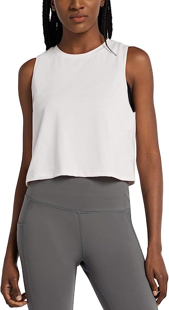 BALEAF Women's Workout Crop Tank Cropped Muscle Tops Cute Quick Dry Gym Yoga Shirts | Amazon (US)